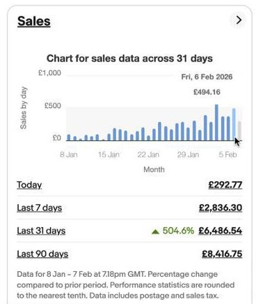 Armaan's eBay store dashboard